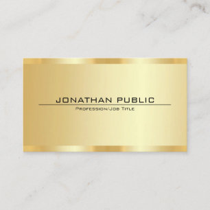 Carte De Visite Modèle personnalisé élégant en faux or professionn