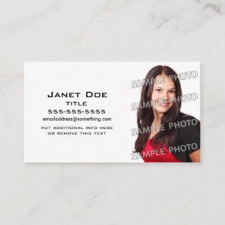 Carte De Visite Modèle photo blanc simple