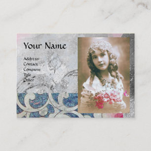 Carte De Visite MODÈLE PHOTO de VAGUES, bleu gris lumineux et