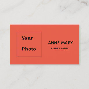 Carte De Visite Modèle photo professionnel orange noir