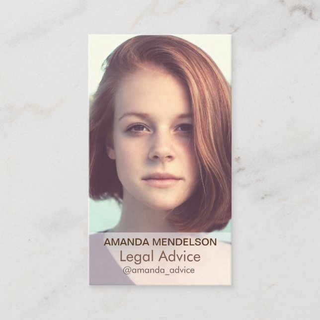 Carte De Visite Modèle photo vertical (Devant)