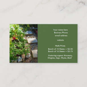 Carte de visite modèle pour la vente d'herbes fraî