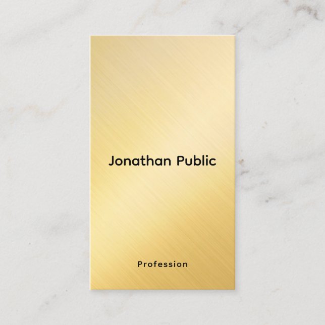 Carte De Visite Modèle professionnel client Elite Faux Gold (Devant)