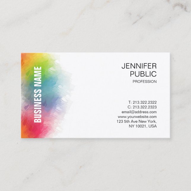 Carte De Visite Modèle professionnel de couleurs arc-en-ciel moder (Devant)
