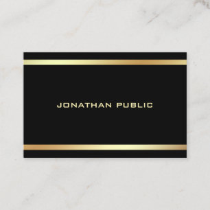 Carte De Visite Modèle professionnel élégant Black Gold Modern