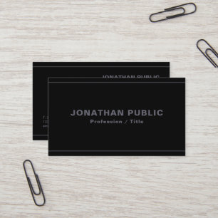 Carte De Visite Modèle professionnel élégant Noir & Anthracite