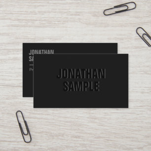 Carte De Visite Modèle professionnel élégant Noir & Anthracite