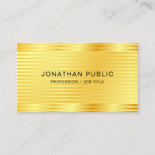 Carte De Visite Modèle professionnel simple élégant en faux or