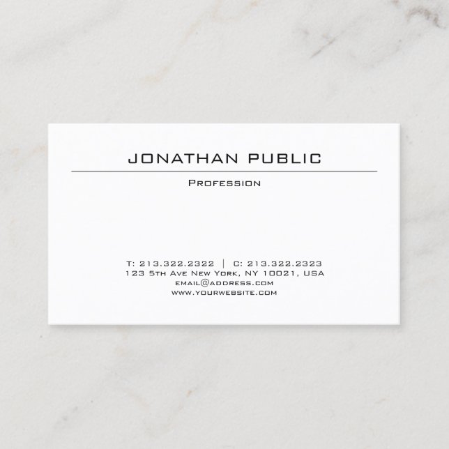 Carte De Visite Modèle professionnel simple élégant moderne person (Devant)
