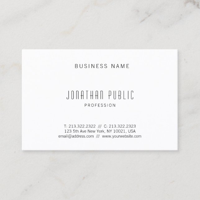 Carte De Visite Modèle professionnel simple et moderne (Devant)