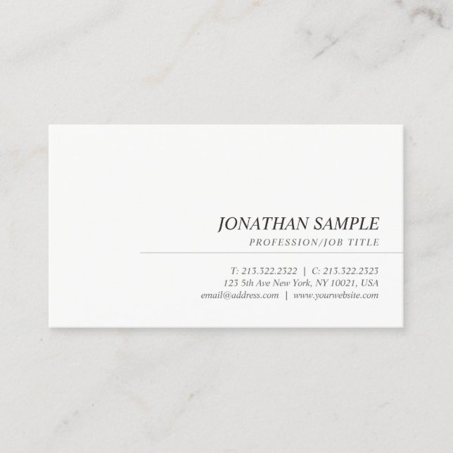 Carte De Visite Modèle professionnel simple tendance moderne éléga (Devant)