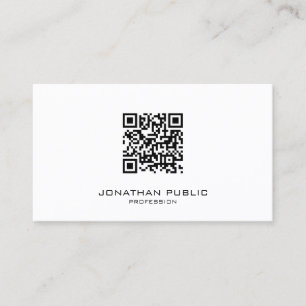 Carte De Visite Modèle QR Code élégant moderne et épuré Profession
