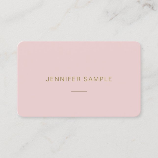 Carte De Visite Modèle rose élégant minimal moderne des textes (Devant)