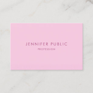 Carte De Visite Modèle rose élégant moderne Simple Professionne