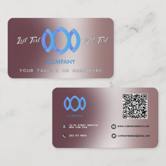 Carte De Visite Modèle Rose Poudre Métallique à Dégradé Moderne