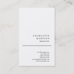 Carte De Visite Modèle simple blanc minimaliste moderne