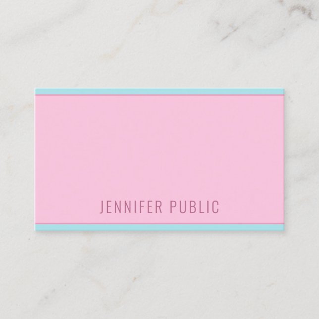 Carte De Visite Modèle simple créatif moderne rose et bleu (Devant)
