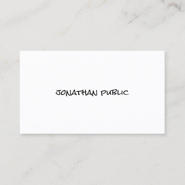Carte De Visite Modèle simple de texte de calligraphie élégante mo (Devant)