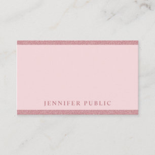 Carte De Visite Modèle simple élégant moderne paillettes or rose