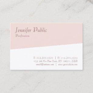 Carte De Visite Modèle simple et élégant, rose pâle, moderne e