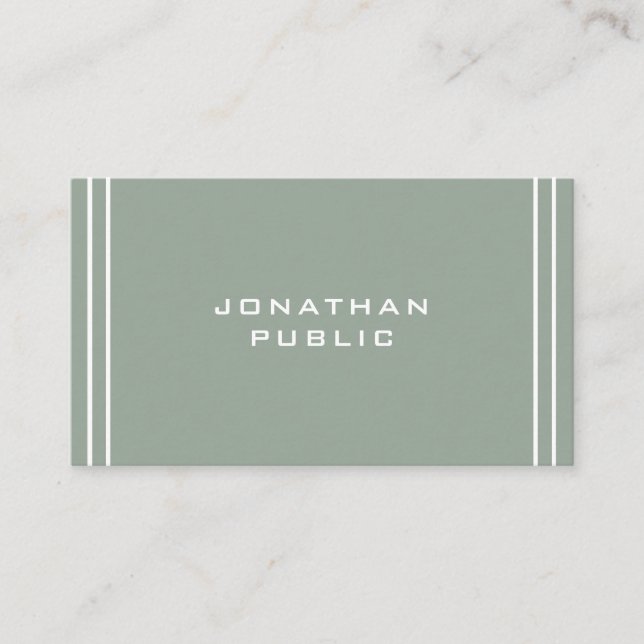 Carte De Visite Modèle simple moderne professionnel vert élégant (Devant)