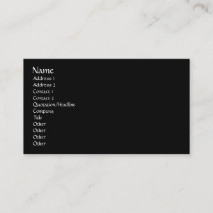 Carte De Visite Modèle simple, noir simple