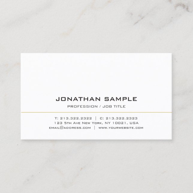 Carte De Visite Modèle simple professionnel moderne élégant (Devant)