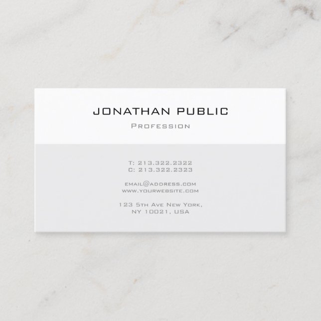 Carte De Visite Modèle simple tendance élégant moderne professionn (Devant)