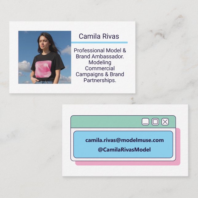 Carte De Visite Modèle tendance ambassadeur de marque de modèle éd (Devant / Derrière)