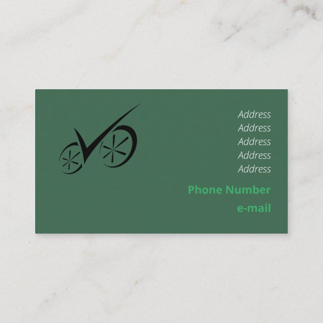 Carte De Visite Modèle vélo à définition noire intelligent (Dos)