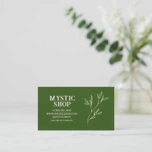 Carte de visite Modèle verte simple