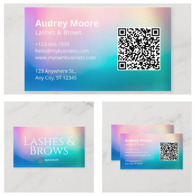 Carte De Visite Modèles Code QR Cils (Templates Eyelash QR Code Business Card
)