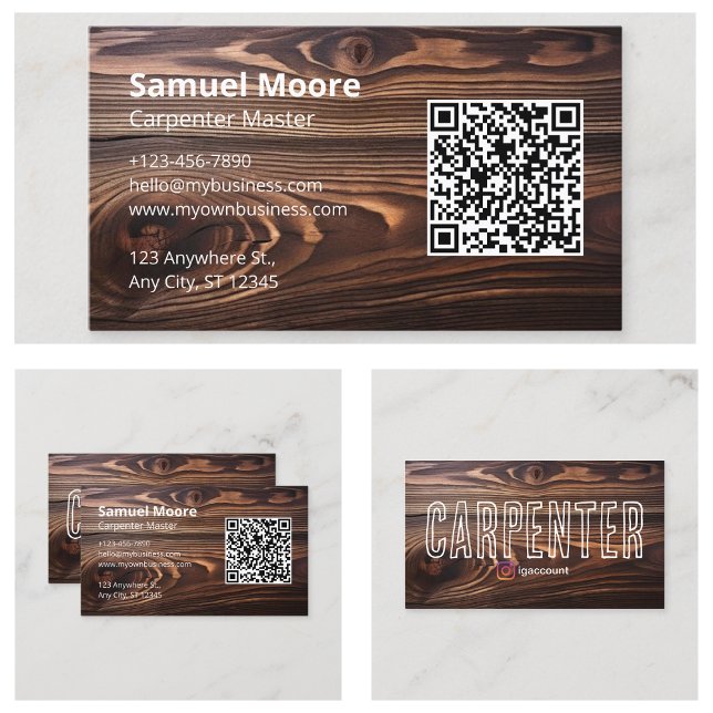 Carte De Visite Modèles de charpentier menuisiers scierie (Templates Carpenter Woodworkers Sawmill Business Card
)