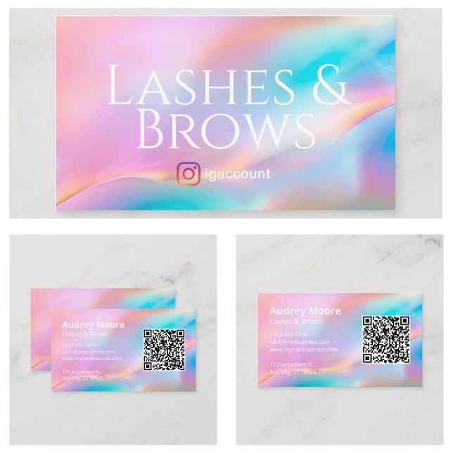 Carte De Visite Modèles de cils et sourcils (Lash and Brows Templates Business Card
)