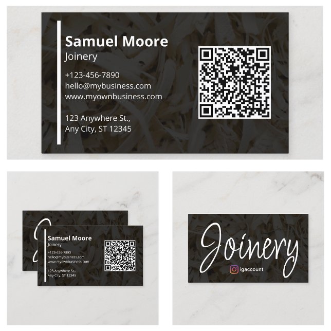 Carte De Visite Modèles de conception de menuiserie simple moderne (Modern Simple Woodworking Design Templates Business Card
)