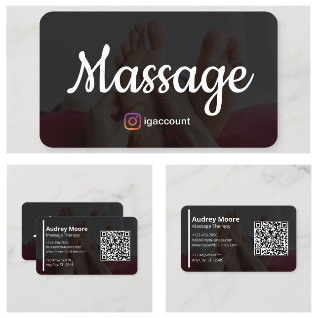 Carte De Visite Modèles de conception de thérapie de massage réfle (Reflexology Massage Therapy Templates Design Business Card
)