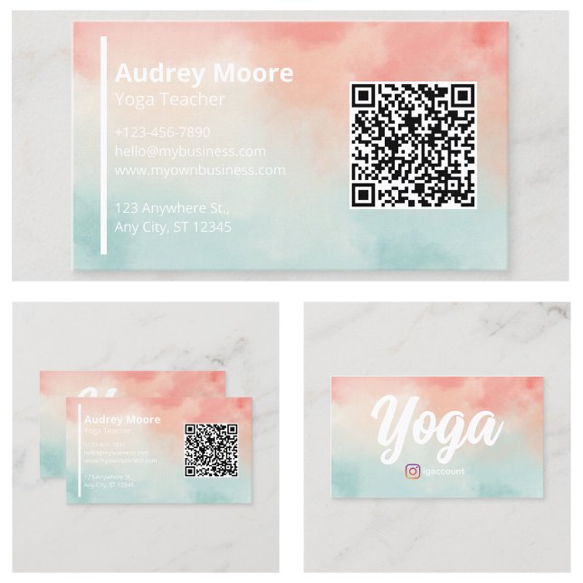 Carte De Visite Modèles de conception pour professeurs de yoga pro (Professional Yoga Teacher Templates Designs Business Card
)