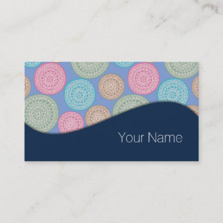 Carte De Visite Modèles de mandalas de fleurs scandinaves 1