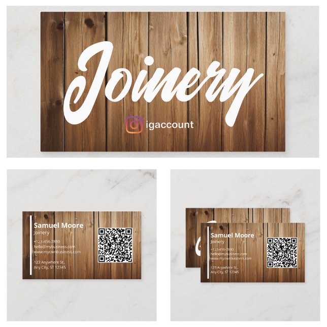 Carte De Visite Modèles de menuiserie professionnelle Code QR (Professional Joinery Templates QR Code Business Card
)