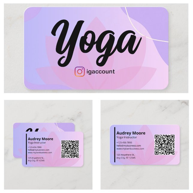 Carte De Visite Modèles de professeur de yoga moderne (Modern Yoga Instructor Templates Business Card
)