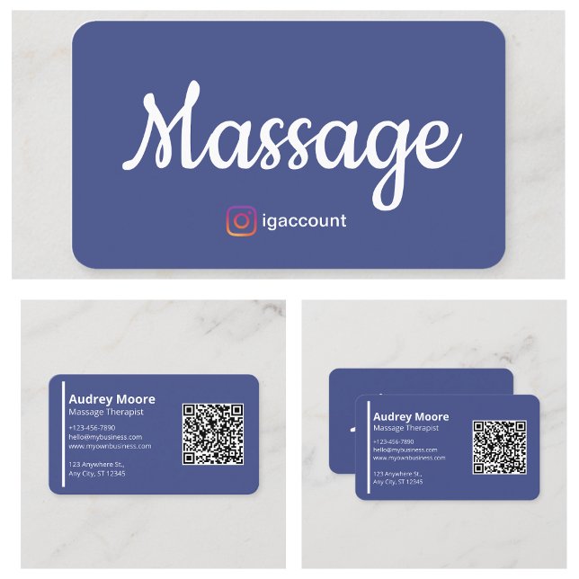 Carte De Visite Modèles de Thérapeute de Massage QR (Massage Therapist Templates QR Business Card
)