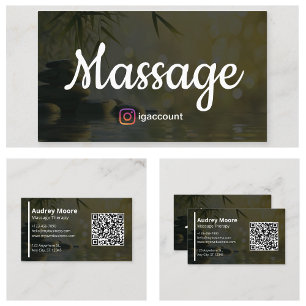 Carte De Visite Modèles de Thérapie de Massage Élégants