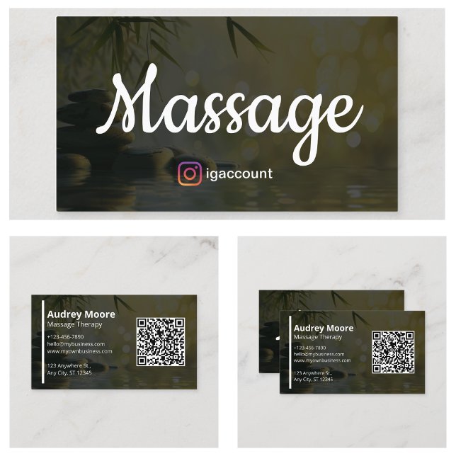 Carte De Visite Modèles de Thérapie de Massage Élégants (Elegant Massage Therapy Templates Business Card
)