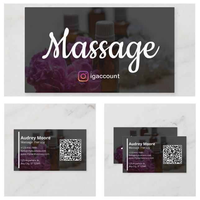 Carte De Visite Modèles de thérapie de massage professionnel moder (Modern Professional Massage Therapy Templates Business Card
)
