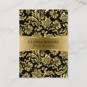 Carte De Visite Modèles du concepteur d'événements Gold & Black Fl