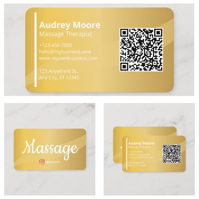 Carte De Visite Modèles Élégants pour Thérapeutes de Massage Moder (Modern Massage Therapist Elegant Templates Business Card
)