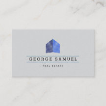 Modern Abstract Blue Home Logo Realtor Ash Black 