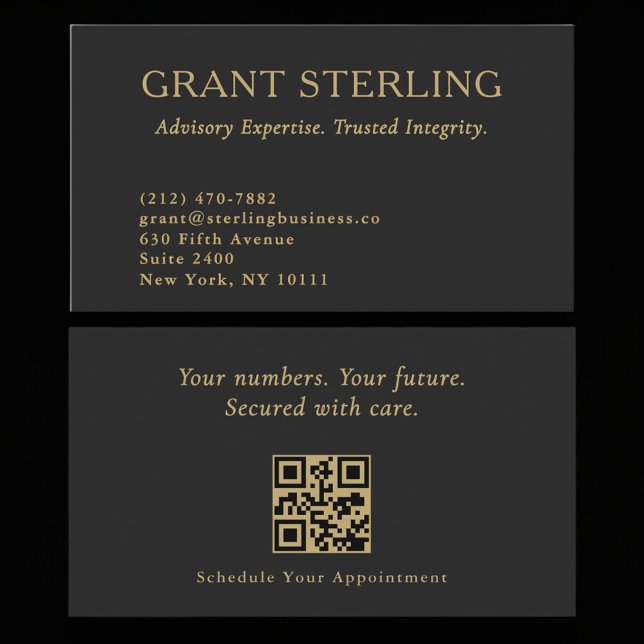 Carte De Visite Modern Accountant CPA Professional QR Code (Créateur téléchargé)