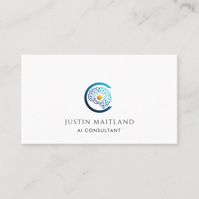 Carte De Visite Modern AI Consultant Business Card (Devant)