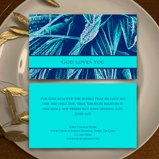 Carte De Visite Modern Aqua Nature Custom Bible Scripture Church